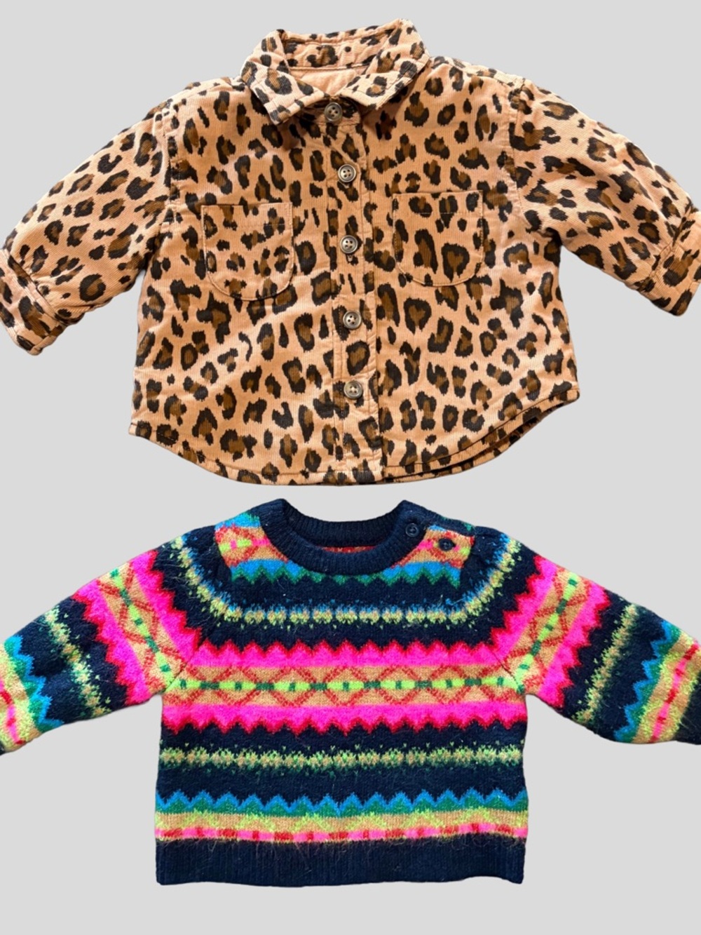 Baby GAP Bundle 0-3M Sweater + 0-6M Leopard Jacket NWT Fall Outfit